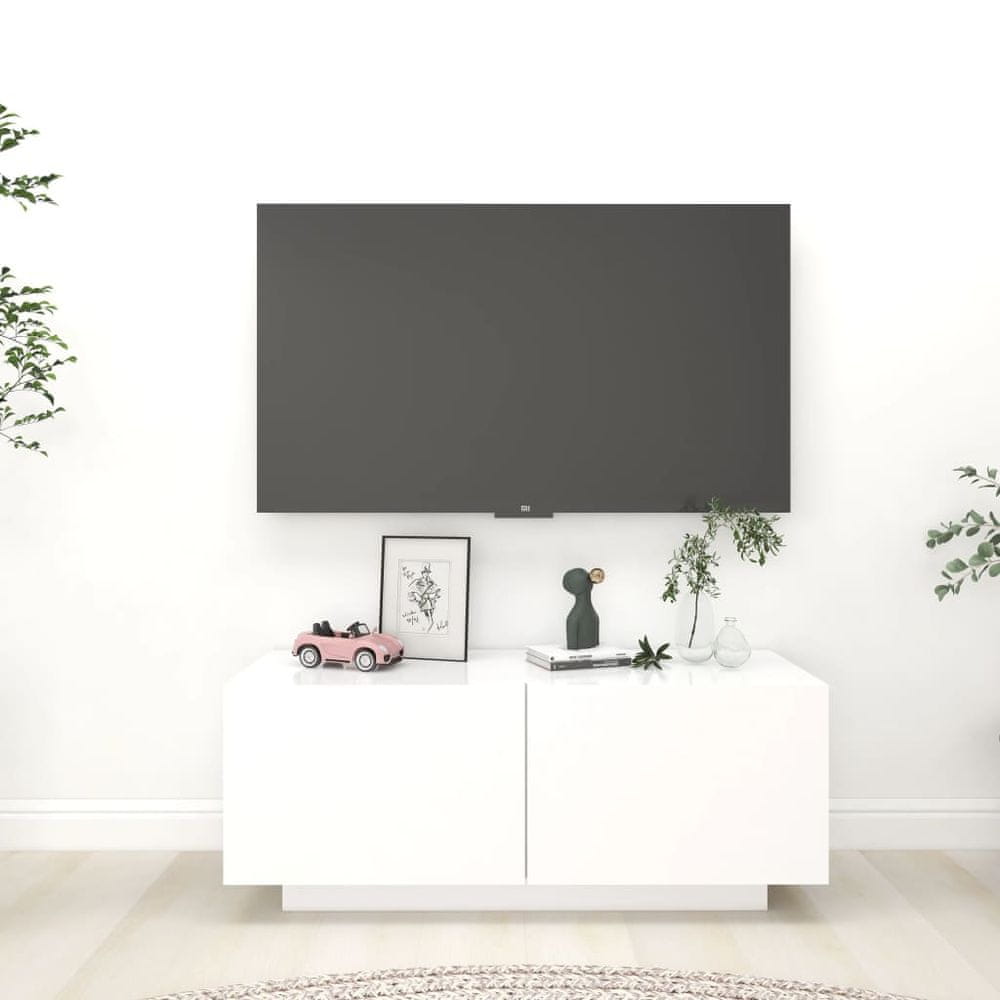 Vidaxl TV skrinka biela 100x35x40 cm drevotrieska